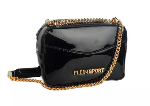 Plein Sport Elegant Black Chain Strap Shoulder Women's Bag