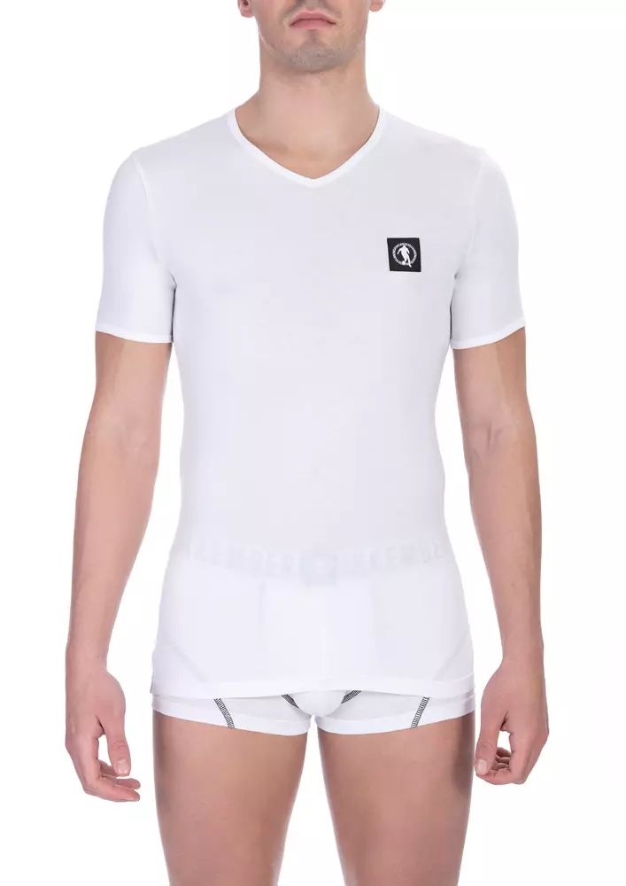 Bikkembergs Chic V-Neck Bi-Pack T-Shirts in Men's White