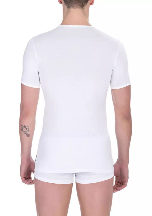 Bikkembergs Chic V-Neck Bi-Pack T-Shirts in Men's White