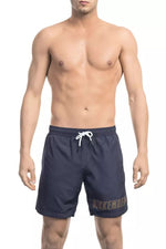 Bikkembergs Chic Blue Swim Shorts with Stylish Front Men's Print