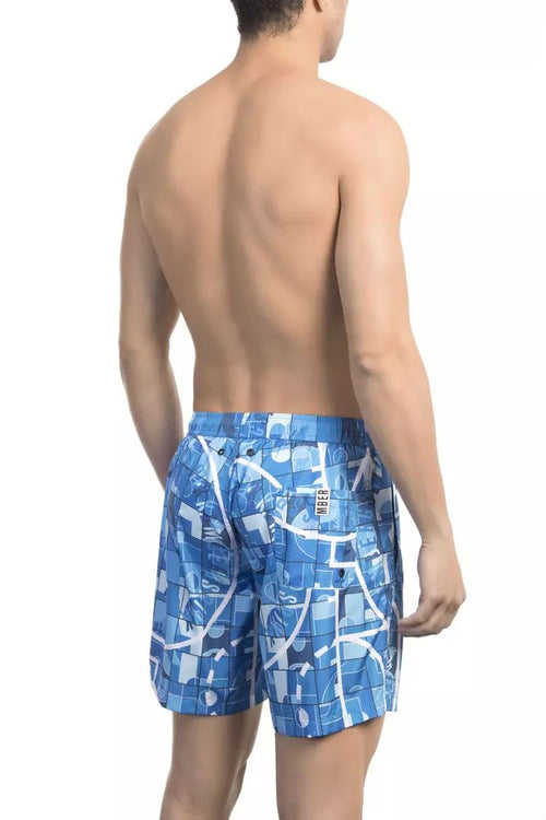 Bikkembergs Elegant Light Blue Swim Men's Shorts