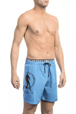 Bikkembergs Chic Light Blue Layered Swim Men's Shorts