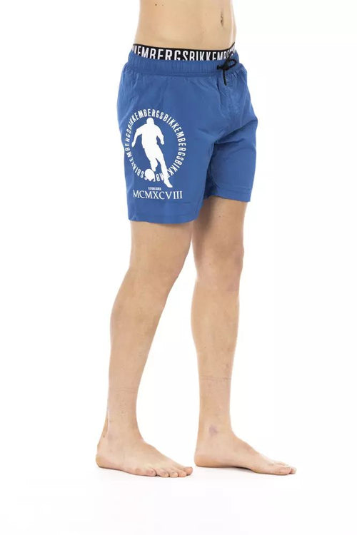 Bikkembergs Sleek Layered Swim Shorts - Elegant Men's Blue