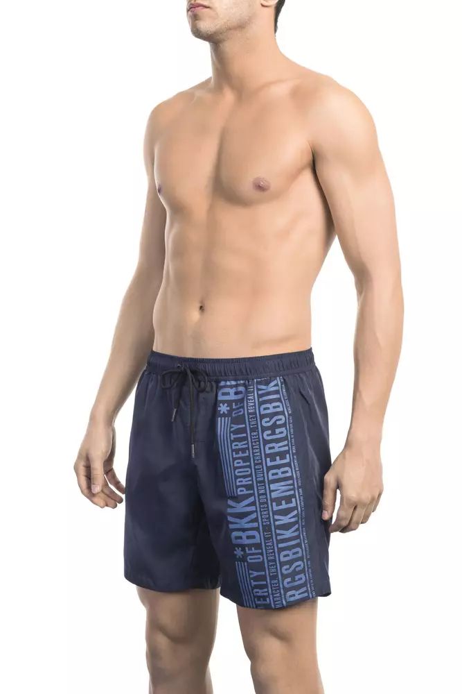 Bikkembergs Chic Blue Printed Swim Men's Shorts