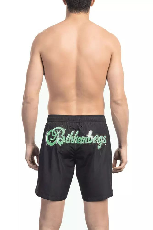 Bikkembergs Elegant Black Logo Swim Men's Shorts