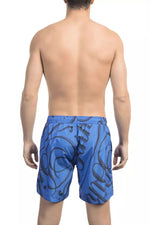 Bikkembergs Elegant Blue Printed Swim Men's Shorts