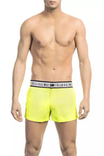 Bikkembergs Sleek Yellow Micro Swim Shorts with Contrast Men's Band