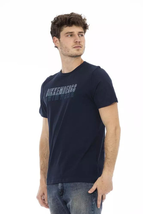 Bikkembergs Army Print Logo Tee in Pure Men's Cotton