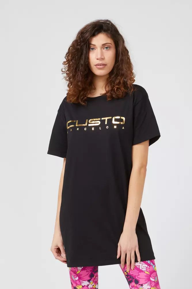 Custo Barcelona Chic Oversized Cotton Tee with Statement Front Women's Print