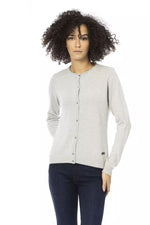 Baldinini Trend Chic Gray Wool-Blend Monogrammed Women's Sweater