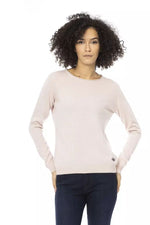 Baldinini Trend Chic Pink Crew Neck Wool-Blend Women's Sweater