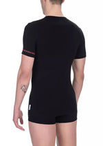 Bikkembergs Sleek Bi-Pack Crew Neck T-Shirts in Men's Black