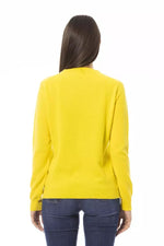 Baldinini Trend Chic Wool-Cashmere Crewneck Sweater in Women's Yellow