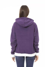 Baldinini Trend Purple Cotton Fleece Hoodie with Women's Logo
