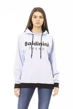 Baldinini Trend Chic Purple Cotton Hoodie with Front Women's Logo