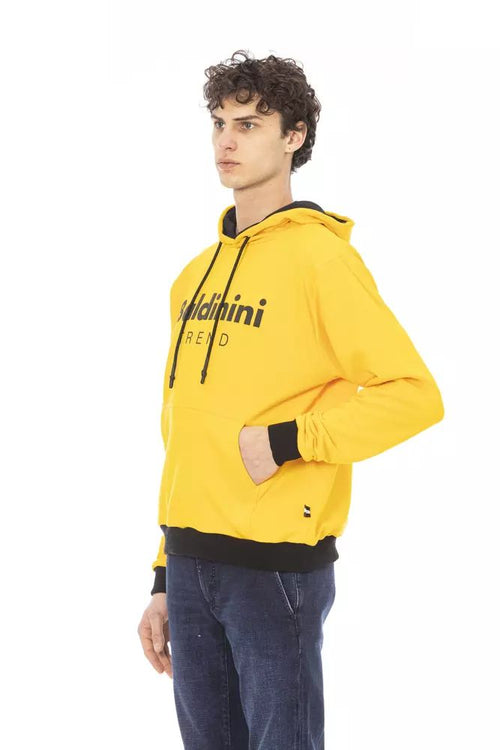 Baldinini Trend Sunshine Yellow Cotton Hoodie with Front Men's Logo