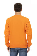 Automobili Lamborghini Sleek Orange Crewneck Sweatshirt with Sleeve Men's Logo
