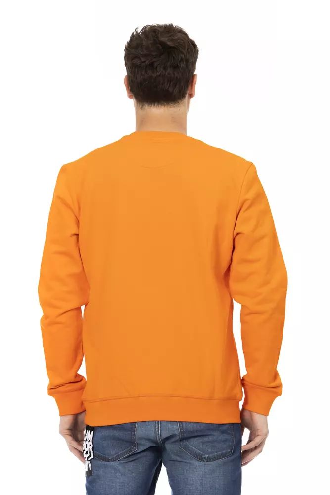 Automobili Lamborghini Sleek Orange Crewneck Sweatshirt with Sleeve Men's Logo