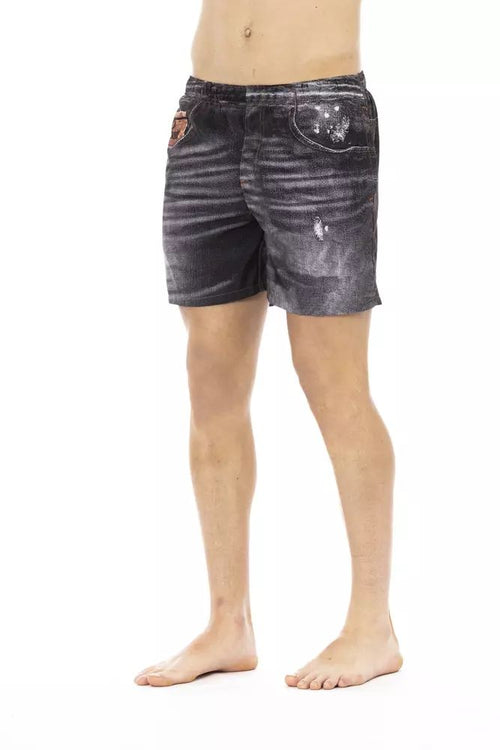 Just Cavalli Chic Printed Beach Shorts with Side Men's Pockets
