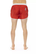 Bikkembergs Vibrant Red Swim Shorts with Front Men's Print
