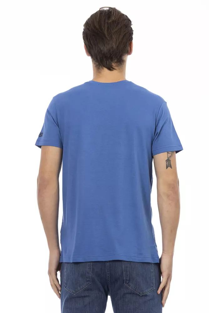 Trussardi Action Chic V-Neck Tee with Front Men's Print