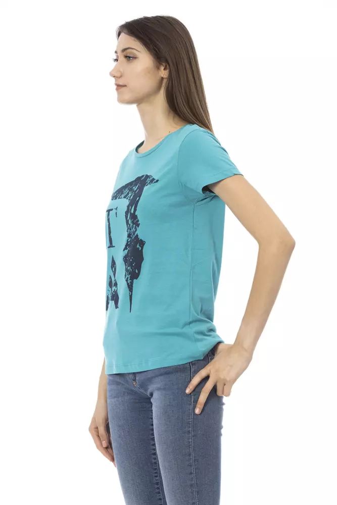 Trussardi Action Light Blue Cotton Tops &amp; Women's T-Shirt