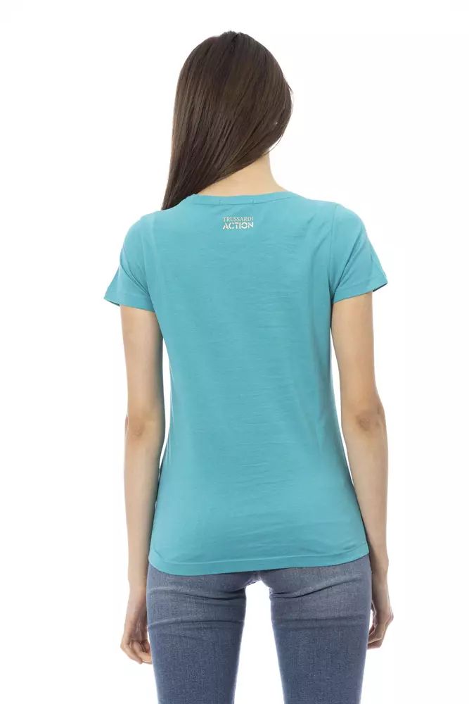 Trussardi Action Light Blue Cotton Tops &amp; Women's T-Shirt
