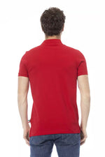 Baldinini Trend Elegant Embroidered Red Polo Men's Shirt