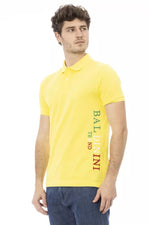 Baldinini Trend Chic Yellow Short Sleeve Cotton Men's Polo