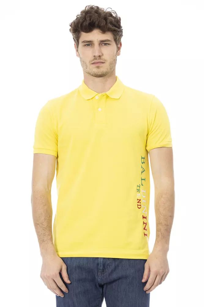 Baldinini Trend Chic Yellow Short Sleeve Cotton Men's Polo