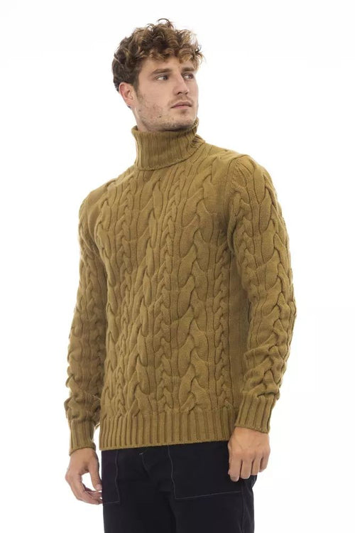 Alpha Studio Elegant Wool-Cashmere Turtleneck Men's Sweater