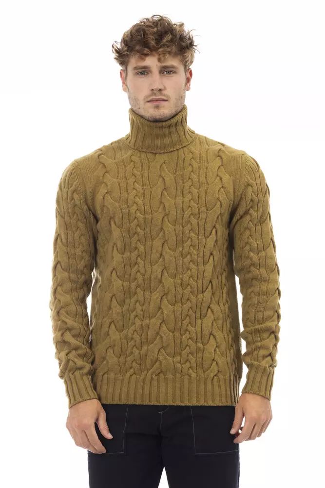 Alpha Studio Elegant Wool-Cashmere Turtleneck Men's Sweater