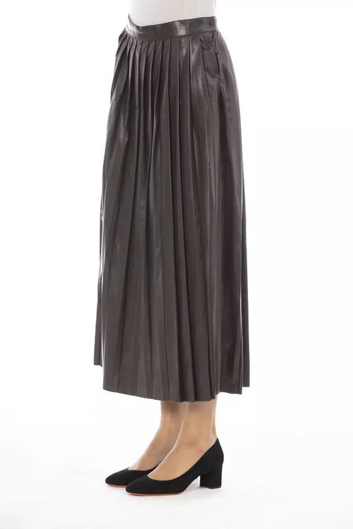 Alpha Studio Pleated Finesse Faux Leather Women's Skirt