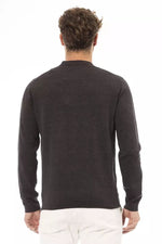 Alpha Studio Elegant Brown Crewneck Sweater for Men's Men