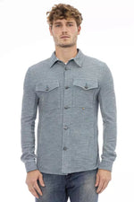 Distretto12 Italian Chic Blue Shirt with Men's Pockets