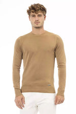 Baldinini Trend Beige Modal-Cashmere Crew Neck Men's Sweater