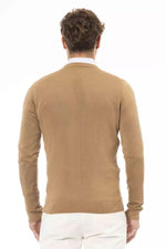 Baldinini Trend Beige V-Neck Modal Cashmere Men's Sweater