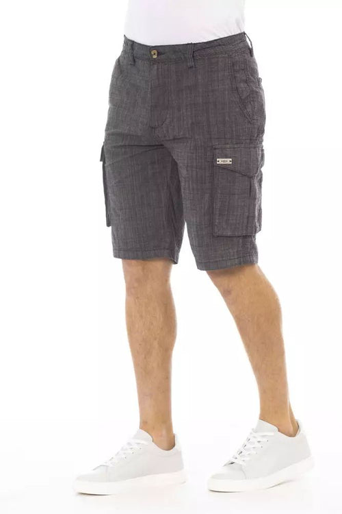 Baldinini Trend Chic Black Cotton Cargo Men's Shorts