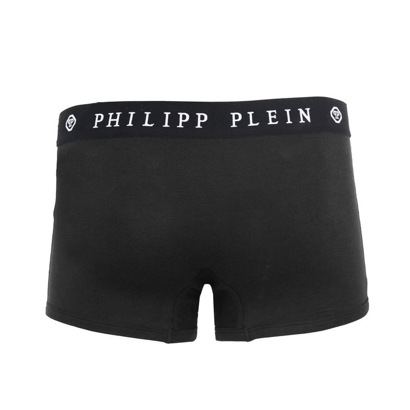 Philipp Plein Sleek Black Cotton Boxer Men's Duo