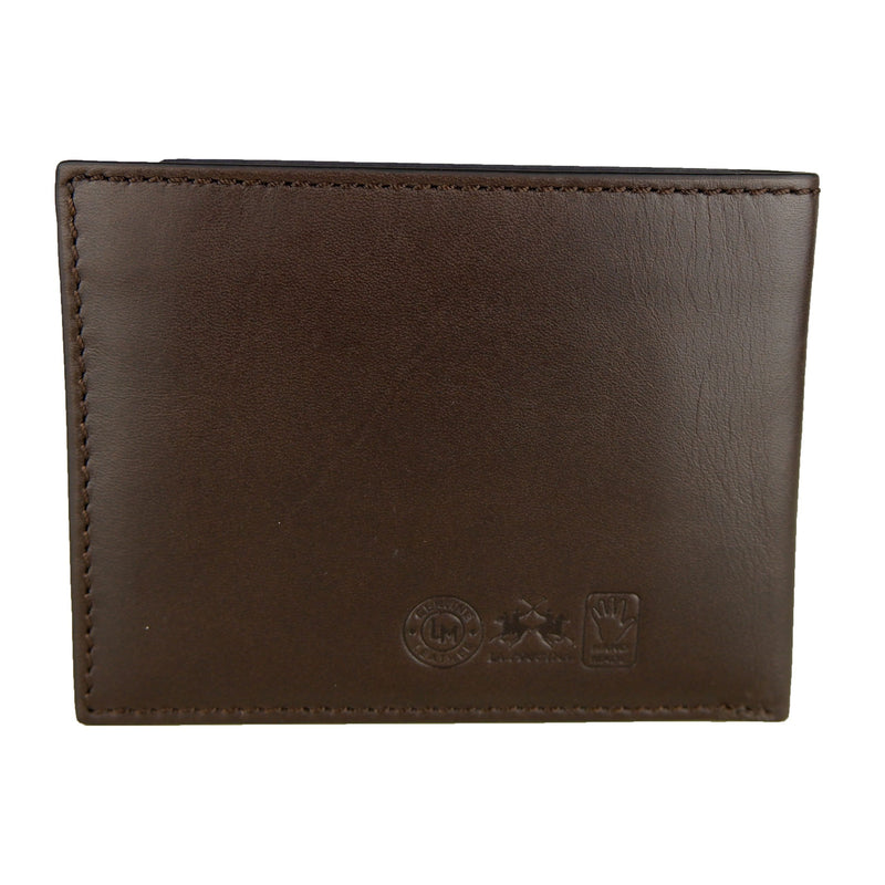 La Martina Elegant Dark Brown Leather Men's Wallet