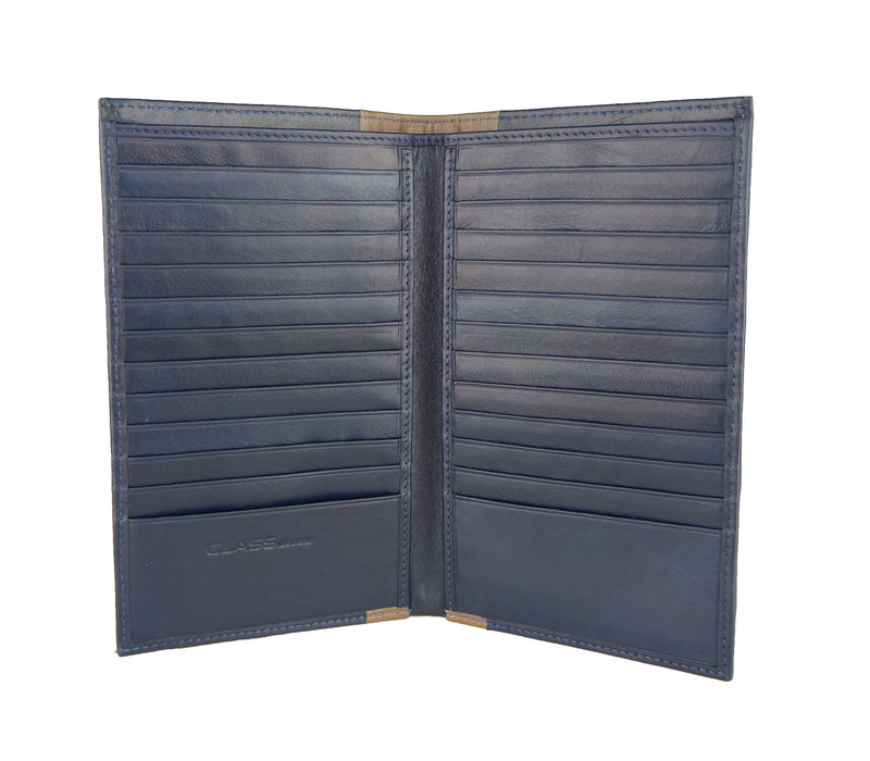 Cavalli Class Sleek Blue and Beige Leather Men's Wallet