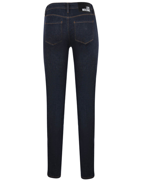 Love Moschino Chic Dark Blue Slim Fit Designer Women's Jeans