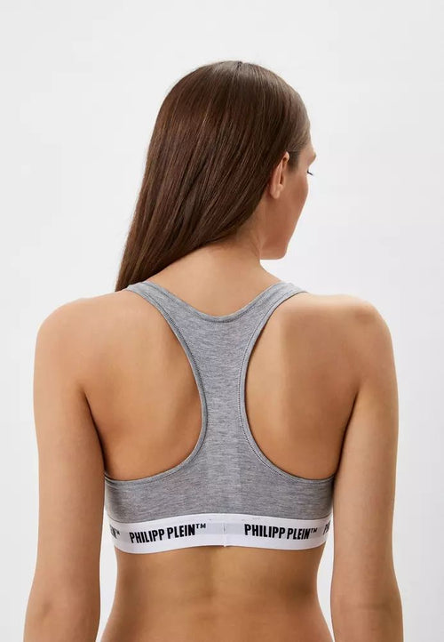 Philipp Plein Chic Grey Logo Band Thongs - Two-piece Women's Set