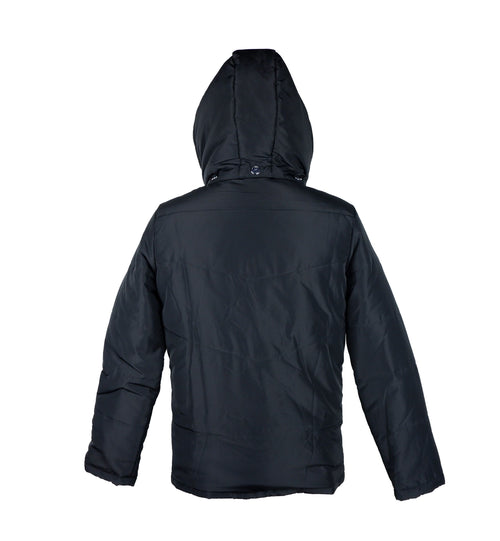 Aquascutum Elegant Black Jacket with Removable Men's Hood
