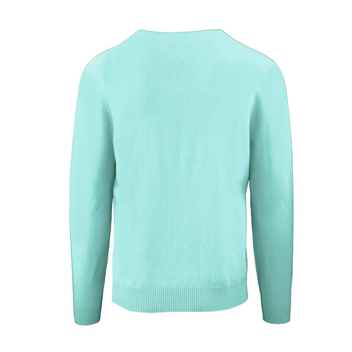 Malo Elegant V-Neck Green Cashmere Men's Sweater