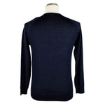 Emilio Romanelli Elegant Blue Cashmere Blend Crewneck Men's Sweater