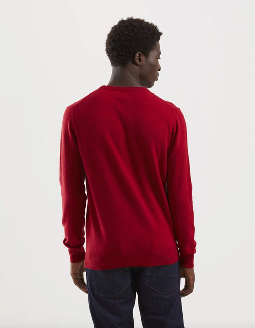Refrigiwear Elevated Red Wool-Blend Roundneck Men's Sweater