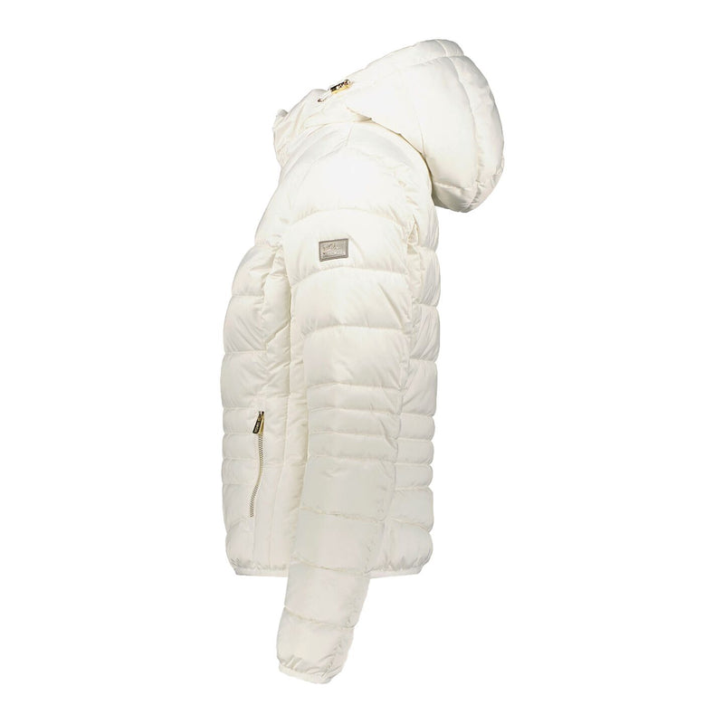 Yes Zee Chic White Short Down Jacket with Women's Hood