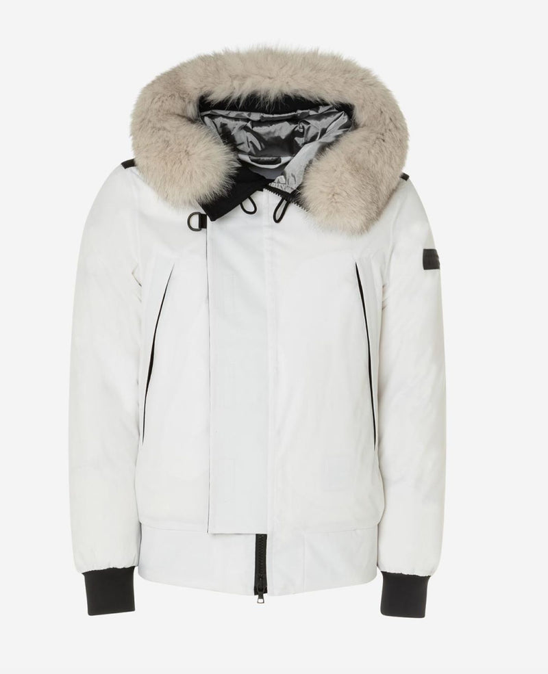 Peuterey Elegant Four-Pocket Jacket with Genuine Fox Fur Men's Hood