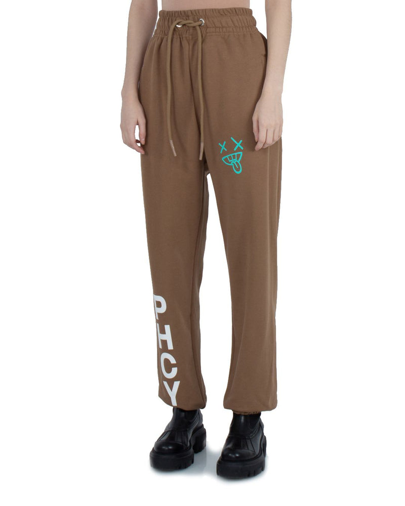 Pharmacy Industry Chic Cotton Jersey Trousers with Logo Women's Print